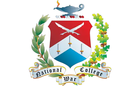 National War College crest with shield, laurel, and lamp emblem